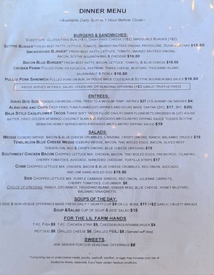 Menu photo 2 Scythe Brewing Longview, WA Menu photo 2 Scythe Brewing Longview, WA