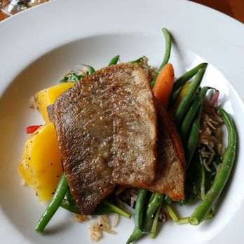 Carpaccio Restaurant - Trout lunch special over rice and fresh vegetables. Delicious. - Italian Near Me - Niagara Falls, Ontario