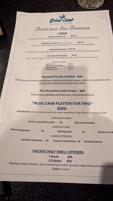 Menu photo 3 Blue Crab Seafood House Victoria, BC