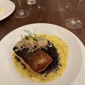 Gordon Ramsay Hell’s Kitchen - Crispy Skin Salmon with Beluga Lentils - Bars Near Me - Mashantucket, Connecticut