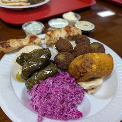 Nazareth Bread - Veg sampler add chicken kebab