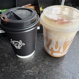 Hot signature latte and egg coffee
