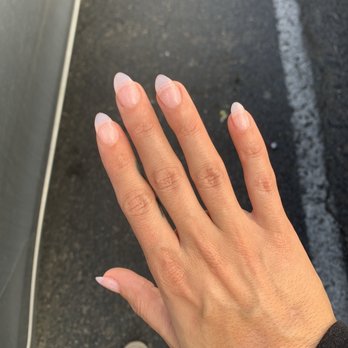 Creative Nails - Clear tip, with dip powder :) almond shape - Nail Salons Near Me - Salinas, California