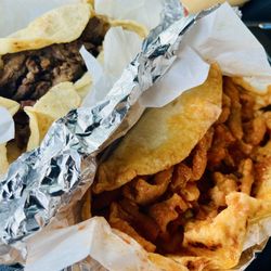 Baci’s Mexican Restaurant - Beef fajita & chicharron tacos