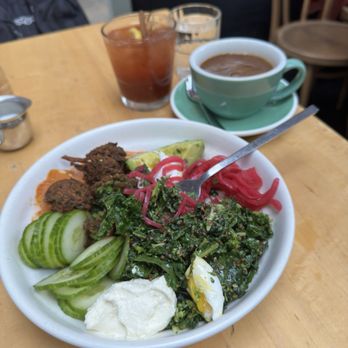 Banter - Falafel Bowl with a poached egg. - Breakfast & Brunch Near Me - New York, New York Banter - Falafel Bowl with a poached egg. - Breakfast & Brunch Near Me - New York, New York