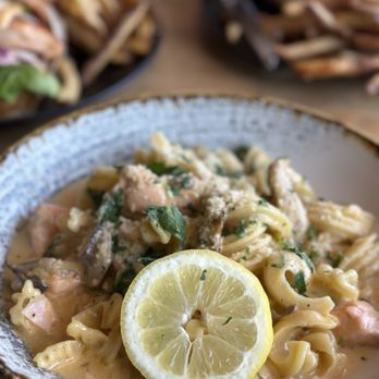 Sharps Roasthouse - Northwest Applewood Smoked Salmon Pasta - American Near Me - SeaTac, Washington