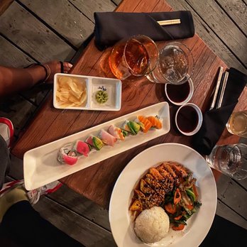 O-Ku - Dinner Over the Rainbow Roll & Traditional Teriyaki - Japanese Near Me - Atlanta, Georgia