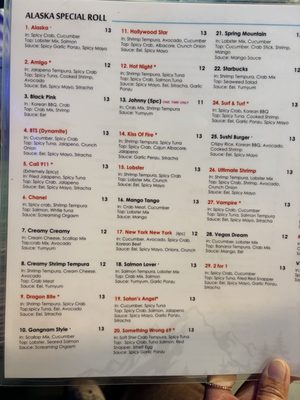 Menu photo 7 Sushi Alaska Paradise, NV