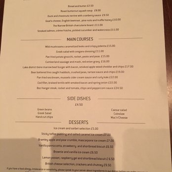The Narrow by Gordon Ramsay - Menu - Sept 2018 - British Near Me - London, XGL