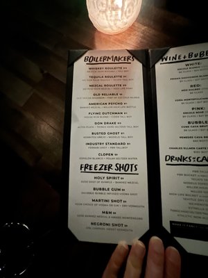 Menu photo 7 Holy Ghost Bar Portland, OR
