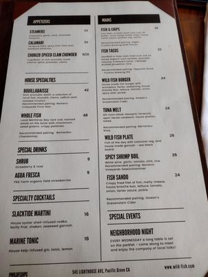 Menu photo 2 Wild Fish Pacific Grove, CA