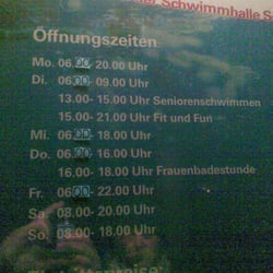 Schwimmhalle Schilksee - Öffnungszeiten der Schwimmhalle Kiel-Schilksee Anfang Januar 2009