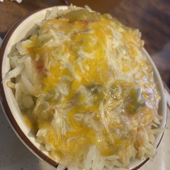Weck's - Hashbrowns with cheese and green sauce - Breakfast & Brunch Near Me - Rio Rancho, New Mexico