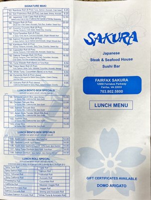 Menu photo 8 Sakura Fairfax, VA