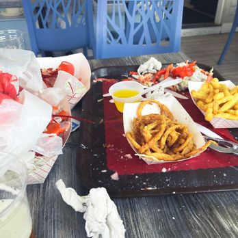 Bob Lobster - Lots of food when ordering twin lobster tails with leftovers of onion rings and fries sadly no left-over lobster. - Seafood Near Me - Newbury, Massachusetts Bob Lobster - Lots of food when ordering twin lobster tails with leftovers of onion rings and fries sadly no left-over lobster. - Seafood Near Me - Newbury, Massachusetts