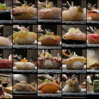 Sushi Bar - All of the sushi (the original 16 in omakase, 3 of the chef's choices, and dessert) - Sushi Bars Near Me - Austin, Texas