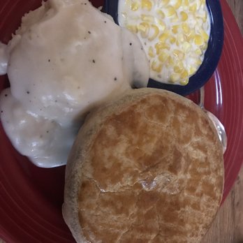 McFarlain's Restaurant - Chicken pot pie, creamed corn & mashed potatoes & white gravy. - New American Near Me - Branson, Missouri