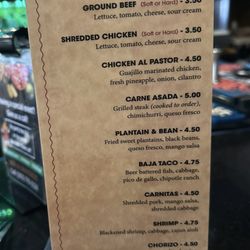 Taco Tuesday menu