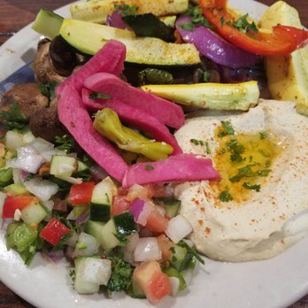 Jerusalem Grill - Vegetarian kebab, hummus, tabbouleh salad, and mushroom kebab ($8.99 plus .79 for substitution charge). - Mediterranean Near Me - San Antonio, Texas Jerusalem Grill - Vegetarian kebab, hummus, tabbouleh salad, and mushroom kebab ($8.99 plus .79 for substitution charge). - Mediterranean Near Me - San Antonio, Texas