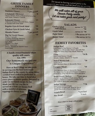 Menu photo 1 Beef Village Woodstock, IL