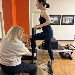 Zonnie Bauer Pilates - Olga is training our ballerina on correct alignment, core strength and muscular balance on the Pilates stability chair.