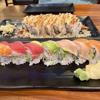 Sky Sushi - Rainbow and crunch roll - Sushi Bars Near Me - Vista, California Sky Sushi - Rainbow and crunch roll - Sushi Bars Near Me - Vista, California