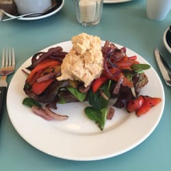 All the Shapes - Roasted vegetable open sandwich. Delicious!