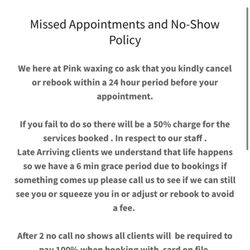 Pink Waxing - Refund policy