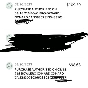 Bowlero Oxnard - The money that was taken out my account - Bowling Near Me - Oxnard, California