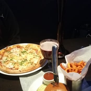 Yard House - Gardein BBQ chicken pizza, Feta lamb carmelized jalapeno burger, lambic Framboise Gobler and a half yard of Shiner Bock - New American Near Me - Springfield, Virginia Yard House - Gardein BBQ chicken pizza, Feta lamb carmelized jalapeno burger, lambic Framboise Gobler and a half yard of Shiner Bock - New American Near Me - Springfield, Virginia
