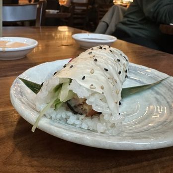 Katsu-Ya - Cajun Salmon Hand Roll - Sushi Bars Near Me - Seattle, Washington Katsu-Ya - Cajun Salmon Hand Roll - Sushi Bars Near Me - Seattle, Washington