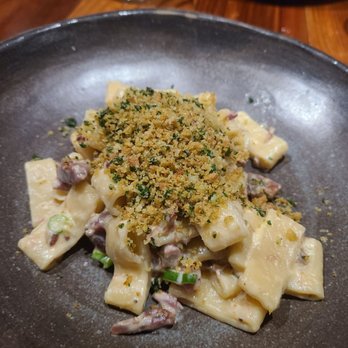 Intero Restaurant - Paccheri with duck confit carbonara - Italian Near Me - Austin, Texas Intero Restaurant - Paccheri with duck confit carbonara - Italian Near Me - Austin, Texas