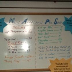 New Approach Pro Shop - Current pricing 2-15-2018.