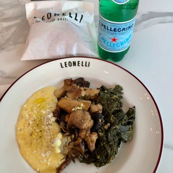 Cafe Leonelli - VEGETARIAN: roasted Lone Star Mushrooms, Homestead Gristmill polenta, braised broccoli rabe, Swiss chard & kale. Declious!! - Italian Near Me - Houston, Texas Cafe Leonelli - VEGETARIAN: roasted Lone Star Mushrooms, Homestead Gristmill polenta, braised broccoli rabe, Swiss chard & kale. Declious!! - Italian Near Me - Houston, Texas