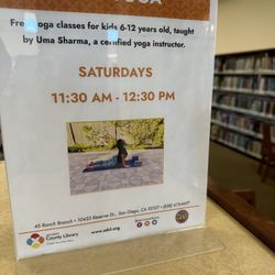 4S Ranch Branch Library - Kids yoga class