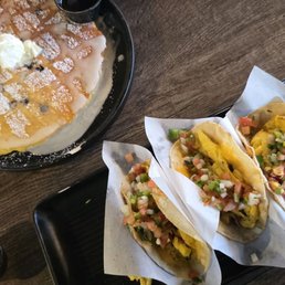 Lemone blueberry pancake and breakfast tacos Lemone blueberry pancake and breakfast tacos