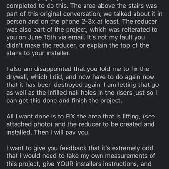 Classic Millworks - My email to Marilyn after her husband berated me on the phone. - Flooring Near Me - Phoenix, Arizona