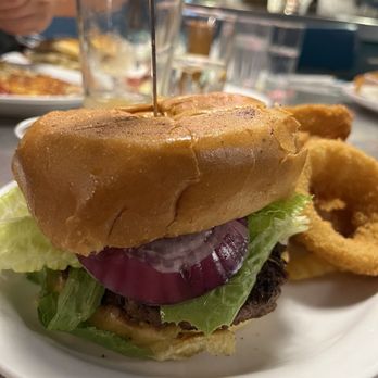Rudford's Restaurant - Cheeseburger with onion rings - Diners Near Me - San Diego, California Rudford's Restaurant - Cheeseburger with onion rings - Diners Near Me - San Diego, California