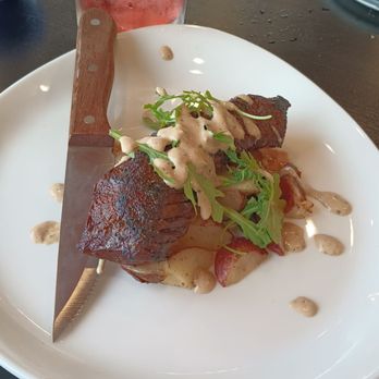 The Windward - Steak and potatoes, very tender. - Salad Near Me - Manistee, Michigan