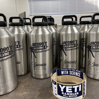 American Gun Engravers - Black mark logo on stainless Yeti's - Engraving Near Me American Gun Engravers - Black mark logo on stainless Yeti's - Engraving Near Me