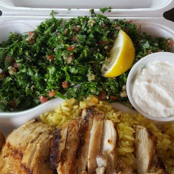 Grape Leaf Express - Chicken Shawarma lunch with tabbouli YUM - Lebanese Near Me - Perrysburg, Ohio