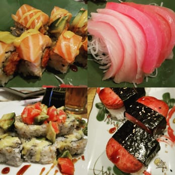 Flying Roll - Top left: Marilyn Monroll  Bottom left: Cherry Blossom Roll - Sushi Bars Near Me - Duluth, Georgia