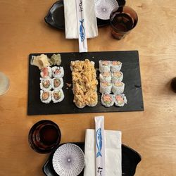 Tuna roll, Louisiana crawfish roll, crab roll