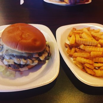 Jumbo & Delicious - 3/4 jumbo stuffed burger with fries - Burgers Near Me - Hendersonville, Tennessee