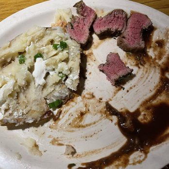 Damon's Steak House - Tenderloin steak medium rare with twice baked potato - Steakhouses Near Me - Glendale, California