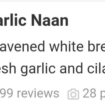Natraj's Tandoori - Price of Garlic Naan on online menu is $3.99 - Indian Near Me - Irvine, California Natraj's Tandoori - Price of Garlic Naan on online menu is $3.99 - Indian Near Me - Irvine, California