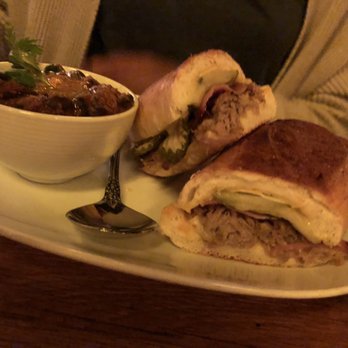 The Pearl - Cuban sandwich with black bean stew - New American Near Me - Columbus, Ohio The Pearl - Cuban sandwich with black bean stew - New American Near Me - Columbus, Ohio