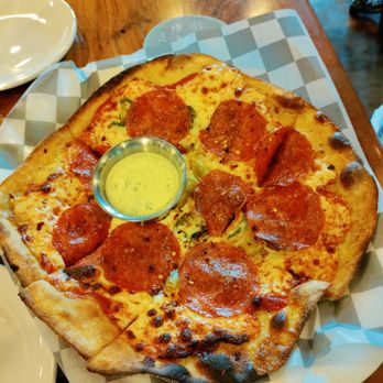 Range - Thin and crispy pepperoni and jalapeno pizza. - Steakhouses Near Me - San Antonio, Texas