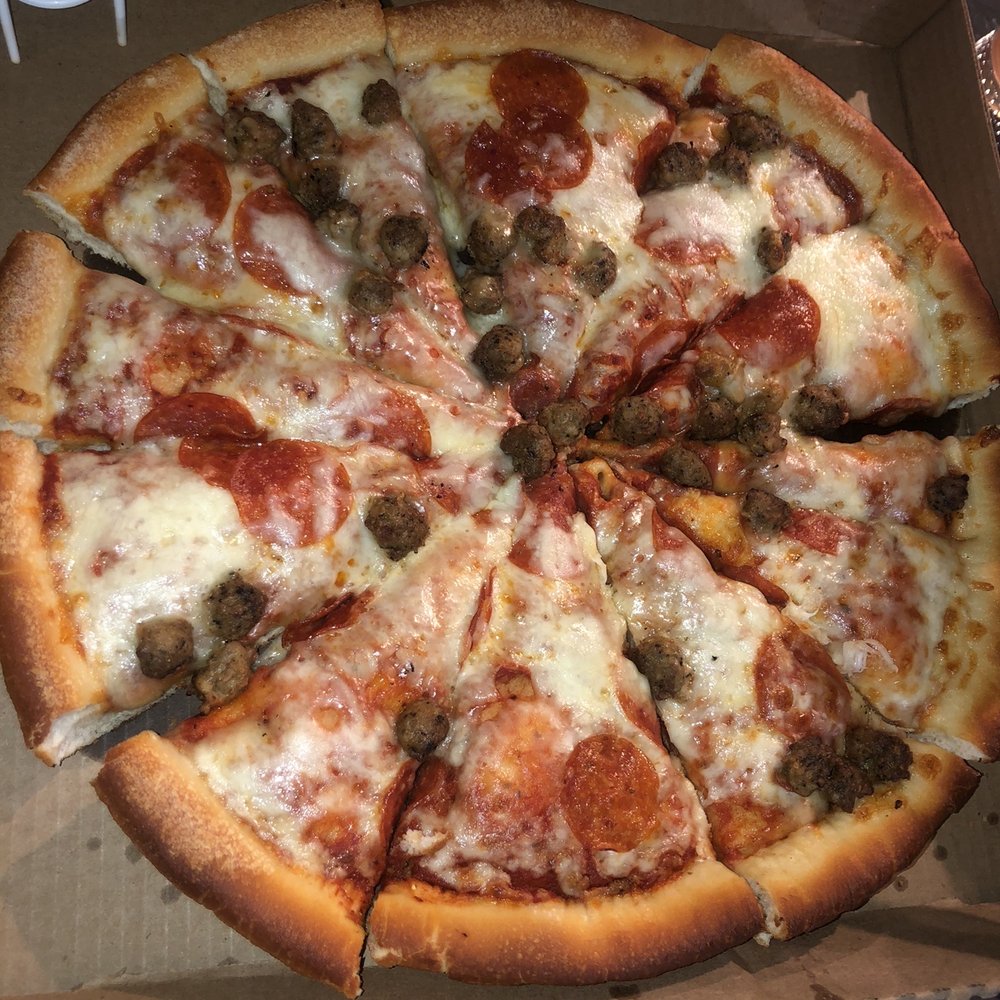 Shakey's Pizza Parlor - Large pepperoni and sausage pan pizza - Pizza Near Me - Chino, California Shakey's Pizza Parlor - Large pepperoni and sausage pan pizza - Pizza Near Me - Chino, California