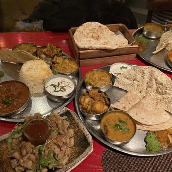Masala Zone Soho - Thali x3 - lamb chicken and prawn - Indian Near Me - London, XGL Masala Zone Soho - Thali x3 - lamb chicken and prawn - Indian Near Me - London, XGL